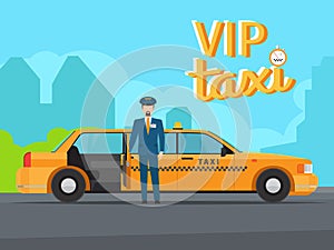 Vip taxi service illustration