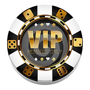 VIp Vector colorful Casino chip. Gambling.
