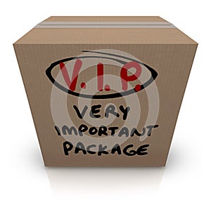 VIP Very Important Package Cardboard Box Shipment