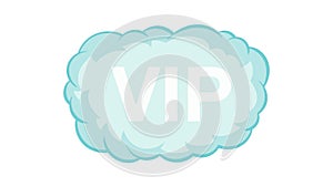 VIP word in a cloud icon animation