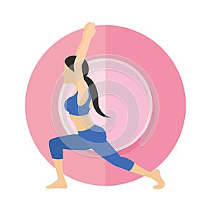 virabadrasana 1. Vector illustration decorative design