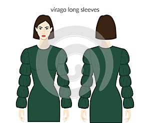 Virago sleeves Marmaluke clothes - puff dresses in beautiful women, tops, shirts technical fashion illustration photo