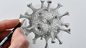 Viral Artistry: A Pencil Portrayal of Microbial Intricacies