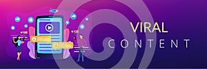 Viral content concept banner header.