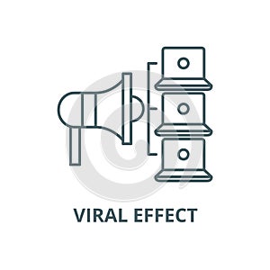 Viral effect vector line icon, linear concept, outline sign, symbol