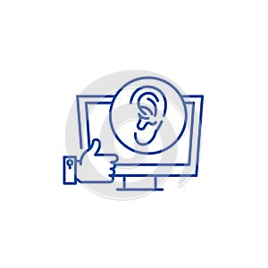 Viral marketing line icon concept. Viral marketing flat  vector symbol, sign, outline illustration.