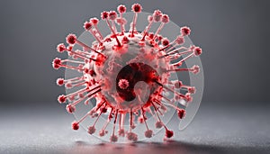 Viral menace - A close-up of a virus with spikes