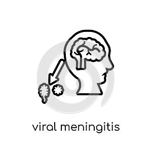 Viral meningitis icon. Trendy modern flat linear vector Viral me