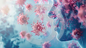 The viral particle mutation. AI generated