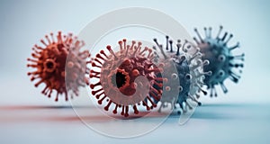 Viral particles in 3D, a microscopic view of a pandemic