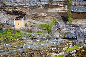 Virgen de la Cueva sanctuary, Sanctuary of the Virgin of the Cave in Infiesto, Camin de los Santuarios from Liebana to Oviedo, photo