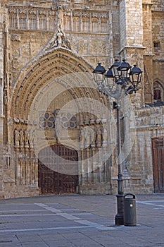 Virgen o El obispo door of Catheral of Palencia, Castilla y Leon