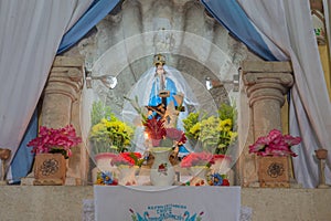 Virgin altar in Mexican cathedral