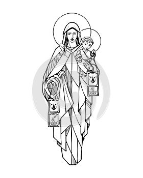 Virgin of El Carmen illustration