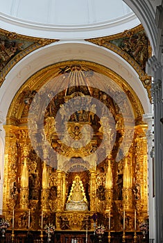 Virgin of El Rocio in Santuario Nuestra Senora del Rocio in Andalusia photo