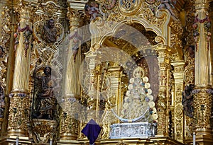 The Virgin of El Rocio in Santuario Nuestra Senora del Rocio in Andalusia photo