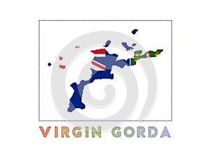 Virgin Gorda Logo. Map of Virgin Gorda with.