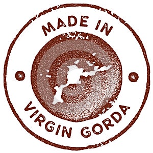 Virgin Gorda map vintage stamp.
