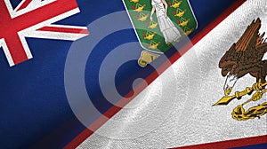 Virgin Islands British UK and American Samoa two flags