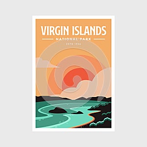 Virgin Islands National Park poster vector illustration design