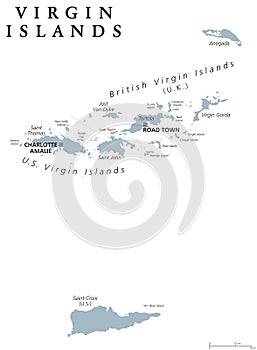 Virgin Islands political map
