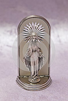 Virgin Marry silver statue