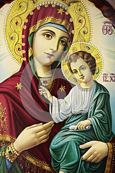 Virgin Mary and baby Jesus Christ photo