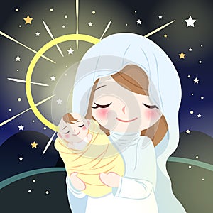 Virgin mary with baby Jesus photo