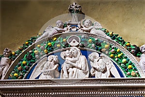 Virgin Mary Baby Jesus Sculpture Santa Maria Novella Florence Italy