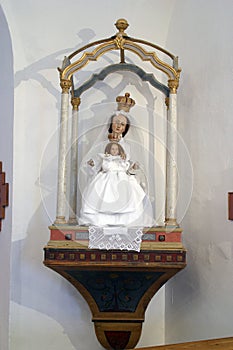 Virgin Mary with baby Jesus, statue in the church of Saint Anne in Sutlanska Poljana, Croatia