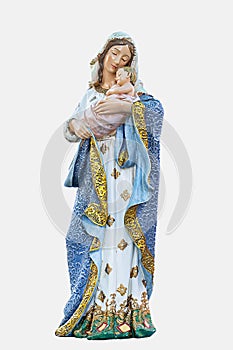 Virgen un nino en blanco 