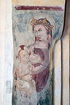 Virgin Mary breast-feed Jesus