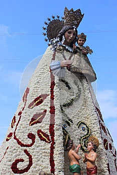 Virgin Mary Flower Sculpture Valencia Spain