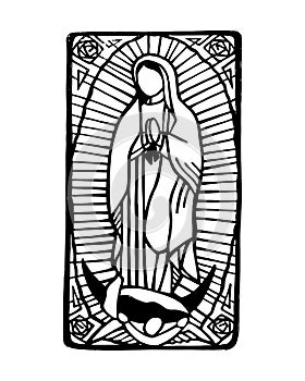 Virgin Mary of Guadalupe vector illustration