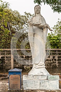 Virgin Mary holding Jesus statue at Wang Saen Suk monastery, Bang Saen, Thailand