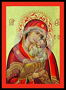 Virgin Mary and Jesus Greek Icon photo