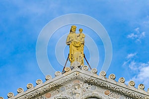 Virgin Mary Jesus Statue Roof Cathedral Duomo Pisa Italy