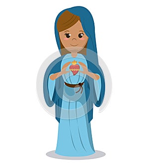 Virgin mary sacred heart devotional image