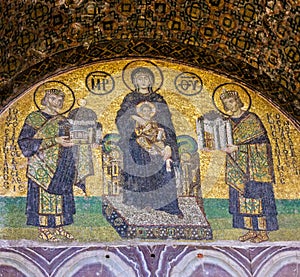 Virgin Mary and Saints icon in Hagia Sophia