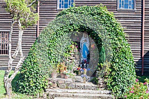 Virgin Mary statue in former convent Inmaculada Concepcion in Ancud, Chiloe island, Chil photo