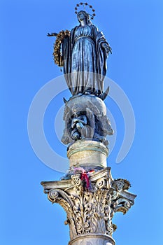 Virgin Mary Statue Immaculate Conception Column Rome Italy