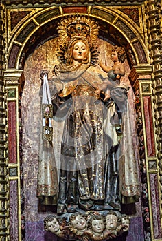 Virgin Mary Statue San Juan Bautista Church Avila Castile Spain photo