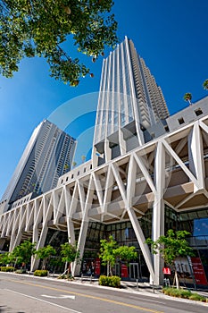 Virgin Miamicentral Brightline high speed train station platform Downtown Miami Florida USA photo