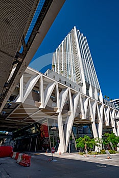 Virgin Miamicentral Brightline high speed train station platform Downtown Miami Florida USA photo