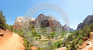 Virgin nature paniramic view of Zion National Park