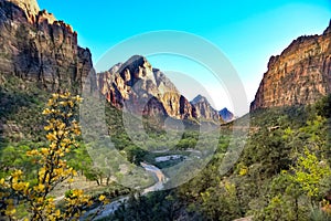 Virgin River Winds Through Zion Canyon