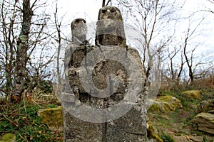 Virgin stone made by the sculptor Jorge Oteiza in Kukuarri mountain in basque town of Orio.