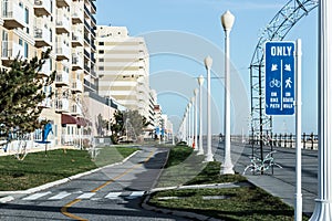 Virginia Beach Boardwalk Sign for Bikes and Pedestrians