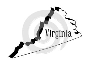 Virginia Map Silhouette In 3D