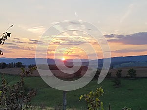 Virginia Shenandoah valley sunset October